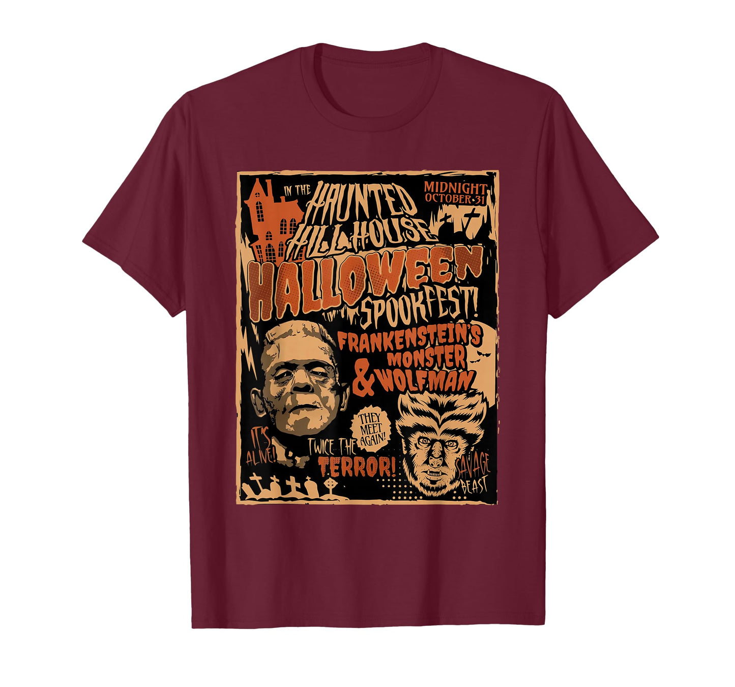 Retro Punk Rock Frankenstein Monster Horror Movie Halloween T-Shirt