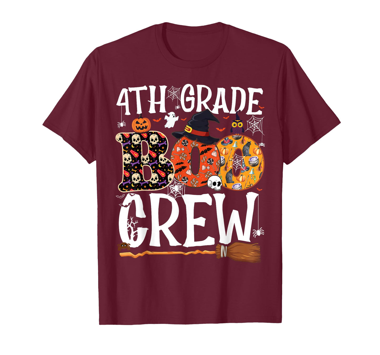 4th Grade Boo Crew Cute Ghost Halloween Teacher Student Kids T-Shirt