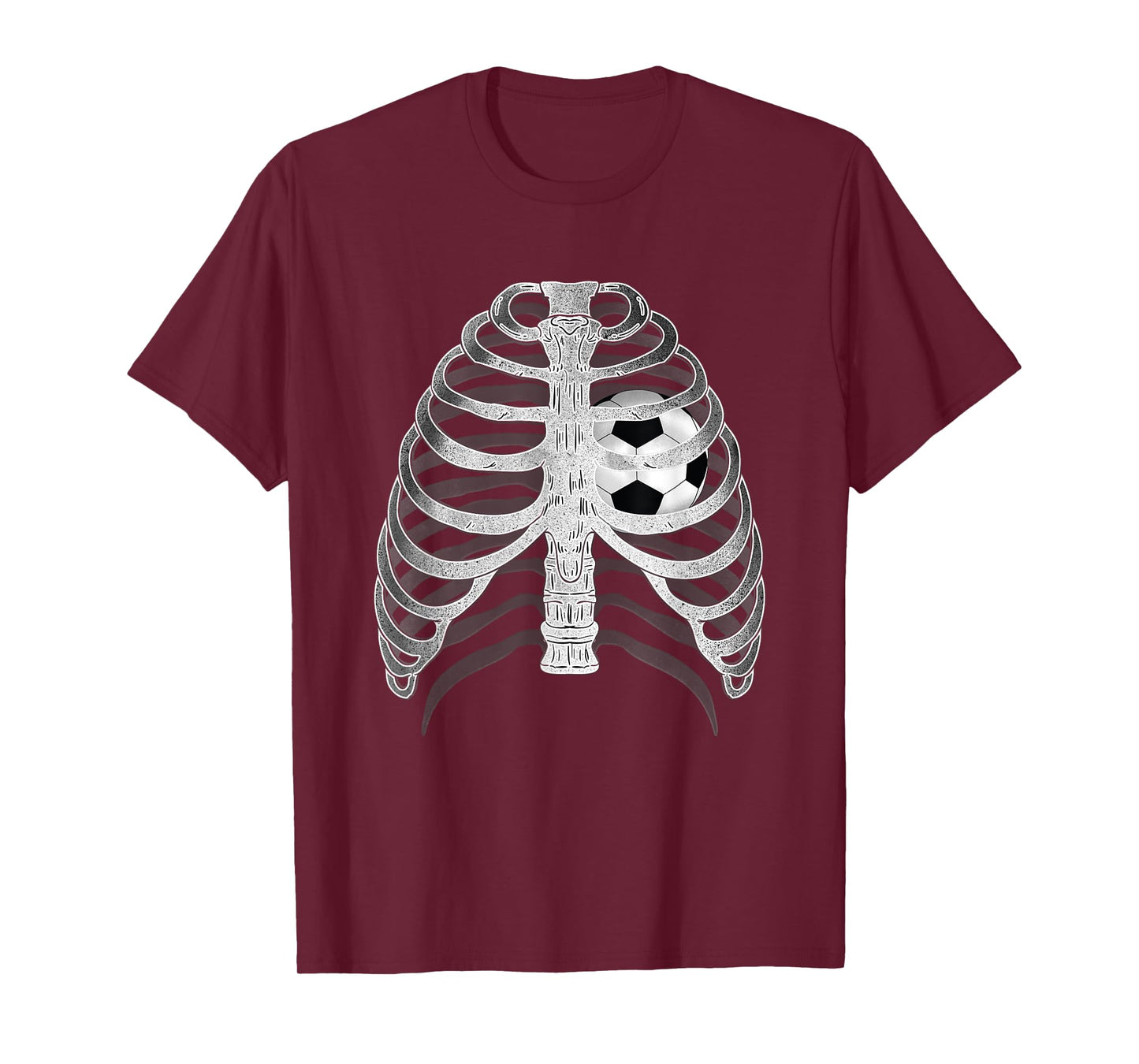 Skeleton X-ray Ribcage Soccer Ball Heart Halloween T-shirt T-Shirt