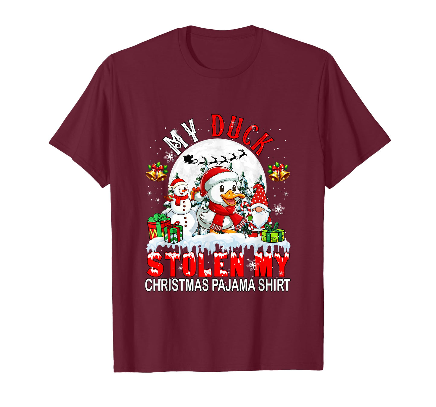 My Duck Stolen My Christmas Pajama Shirt Santa Farmer Owner T-Shirt