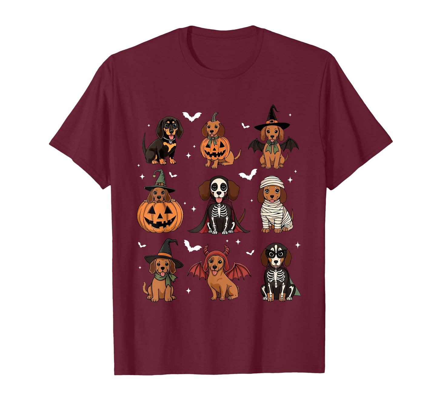 Weiner Dog Witch Happy Halloweenie Cute Halloween Dachshund T-Shirt