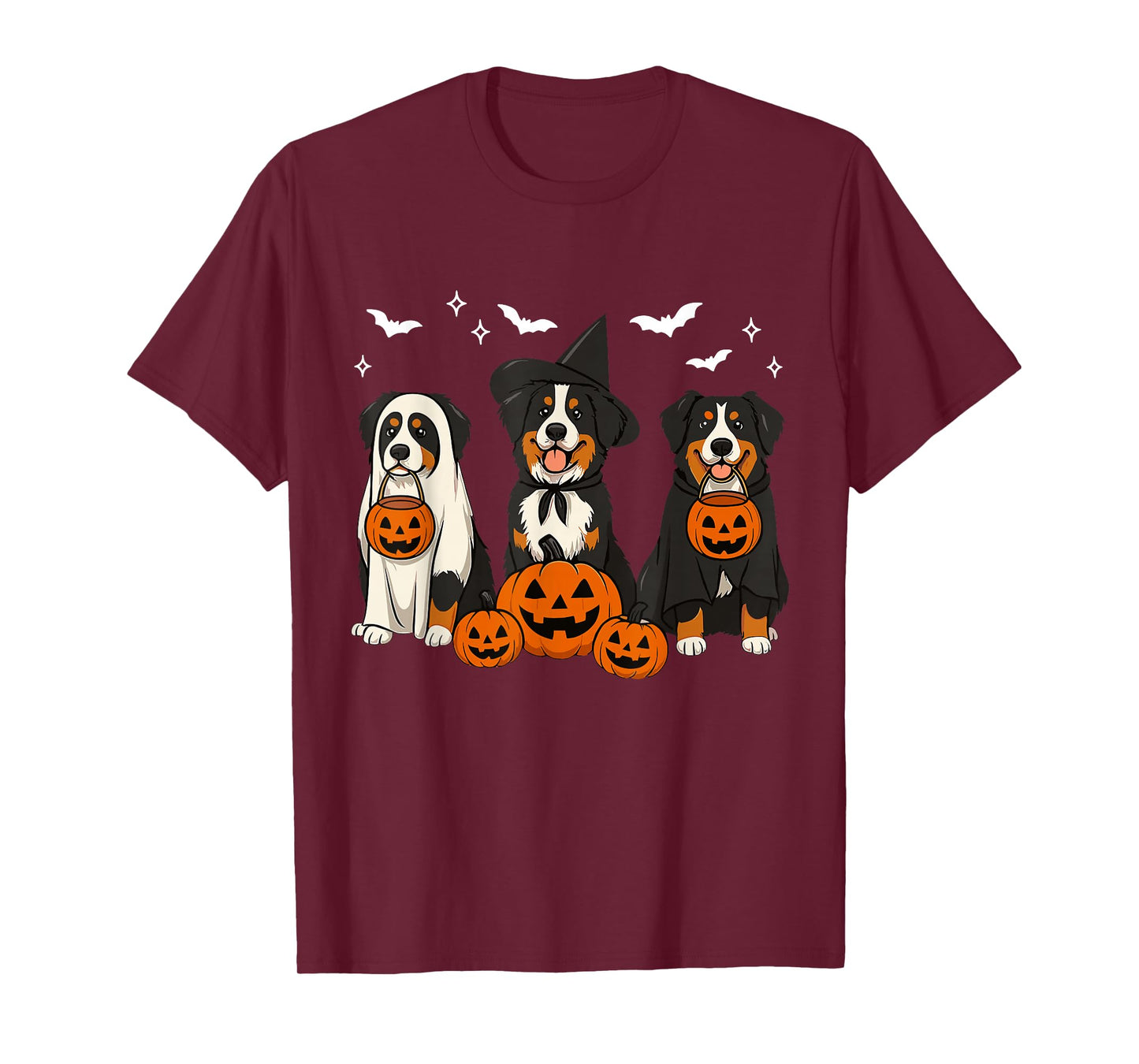 Witch Bernese Mountain Halloween Berner Ghost Dog Mom T-Shirt