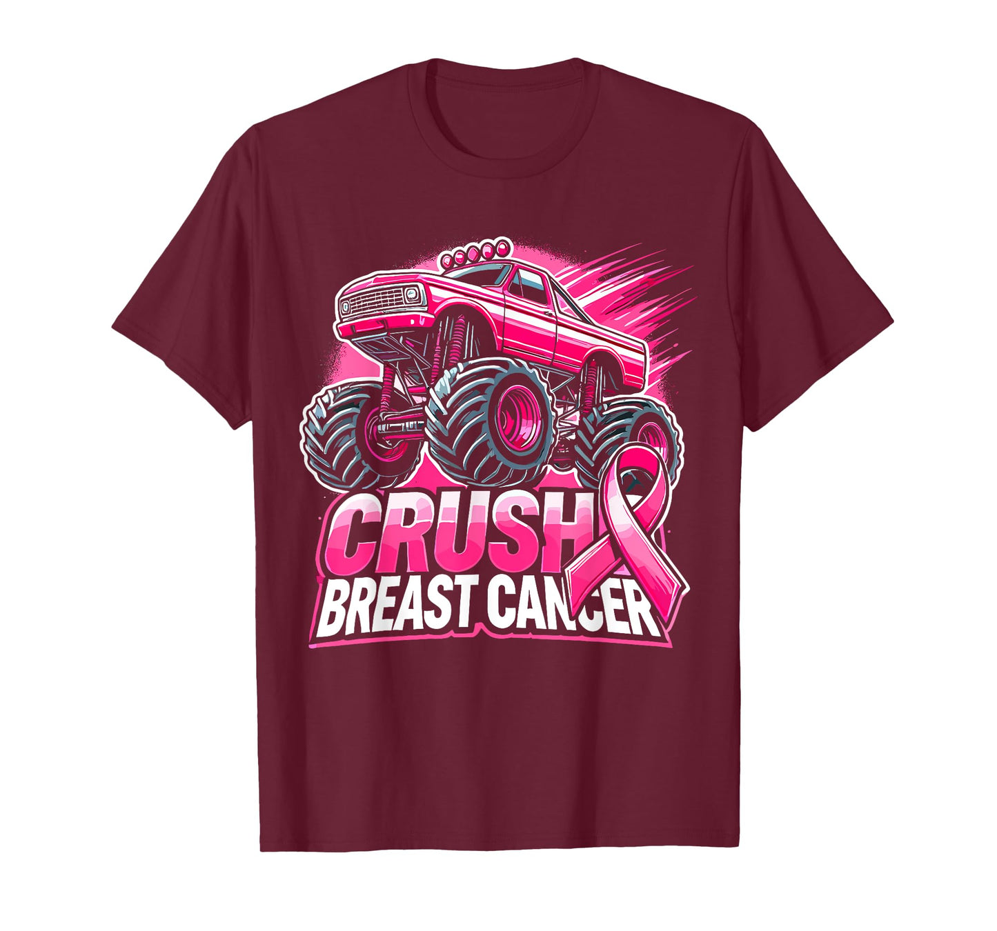 Monster Truck Pink Breast Cancer Awareness T-Shirt