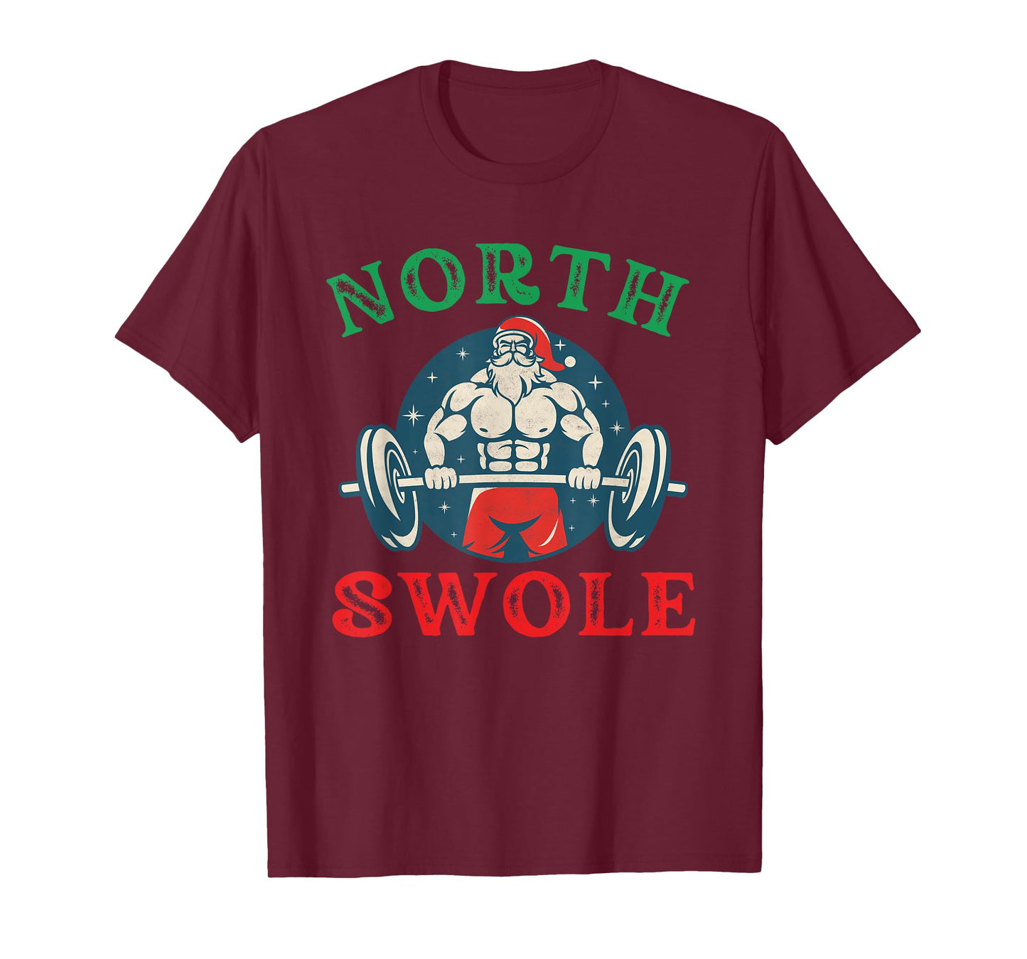 North Swole Funny muscle Santa Christmas bodybuilding gym T-Shirt