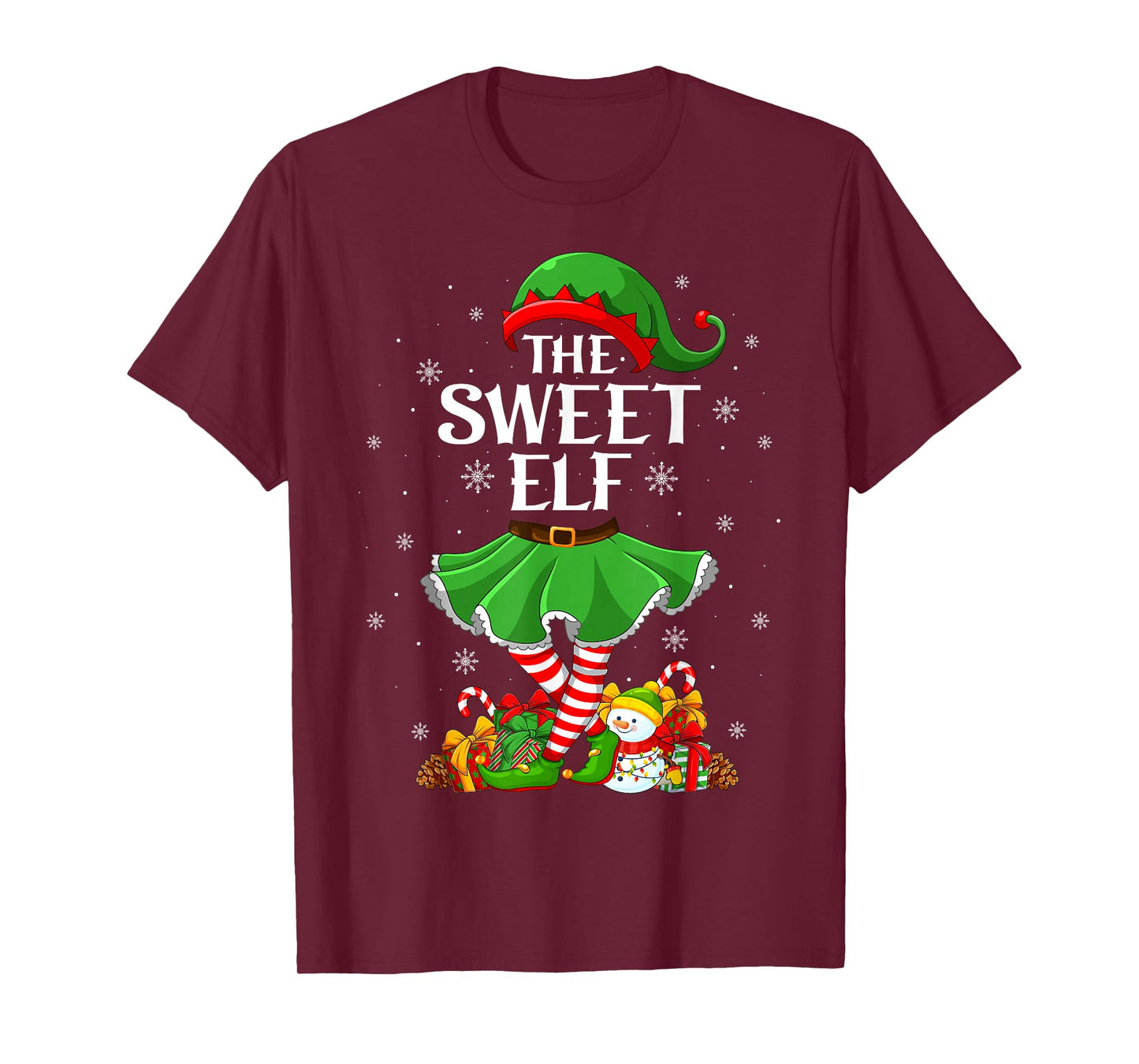 Sweet Elf Christmas Family Elf Squad Xmas Girls Women T-Shirt