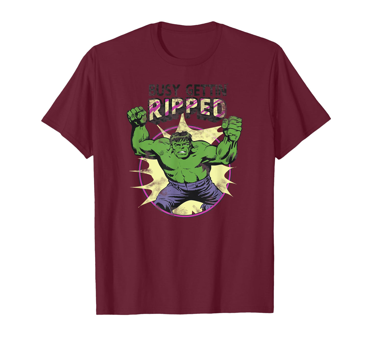 Marvel Avengers Incredible Hulk Busy Gettin' Ripped Vintage T-Shirt