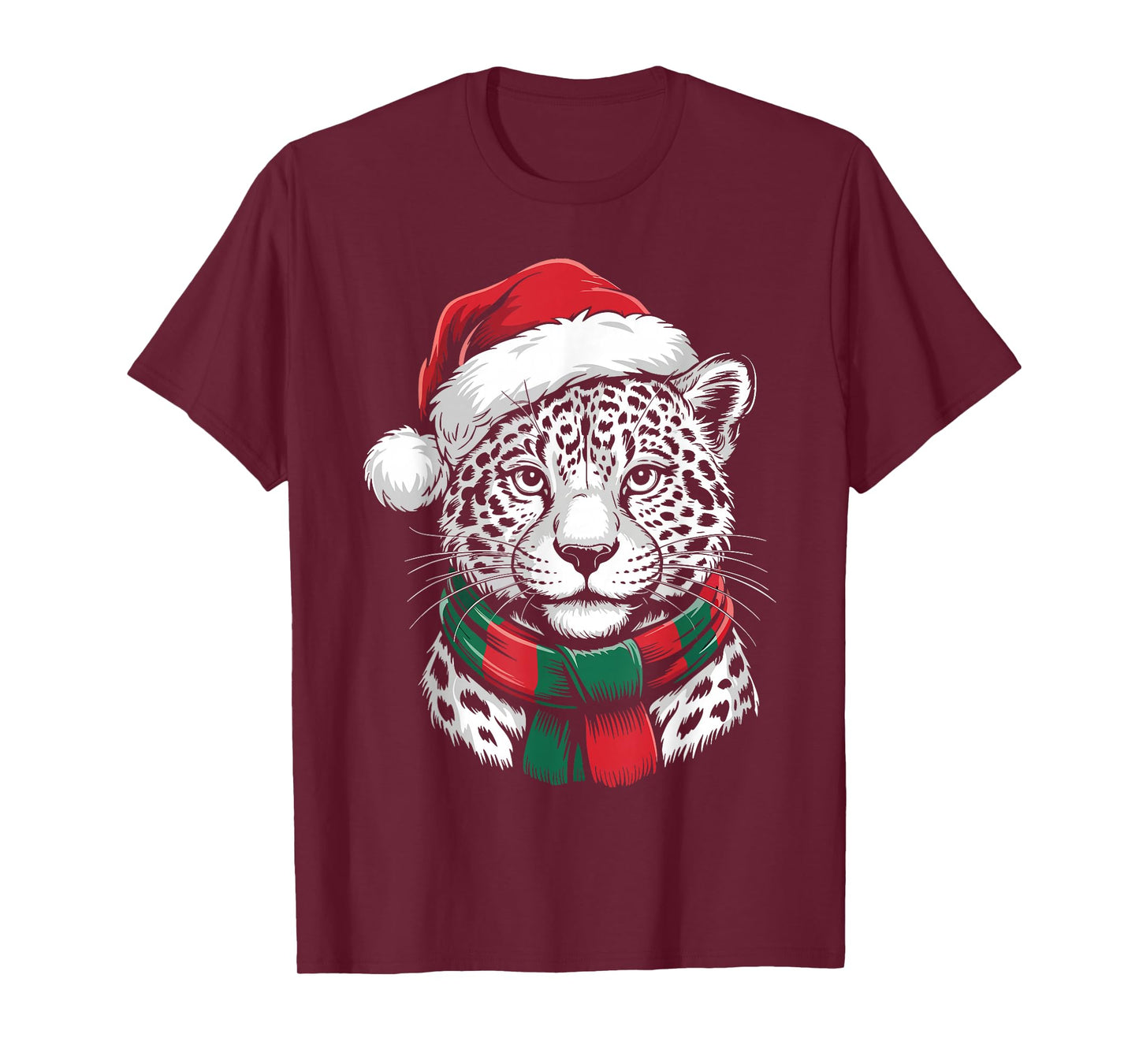 Jaguar Xmas Santa Hat Scarf Christmas Costume T-Shirt