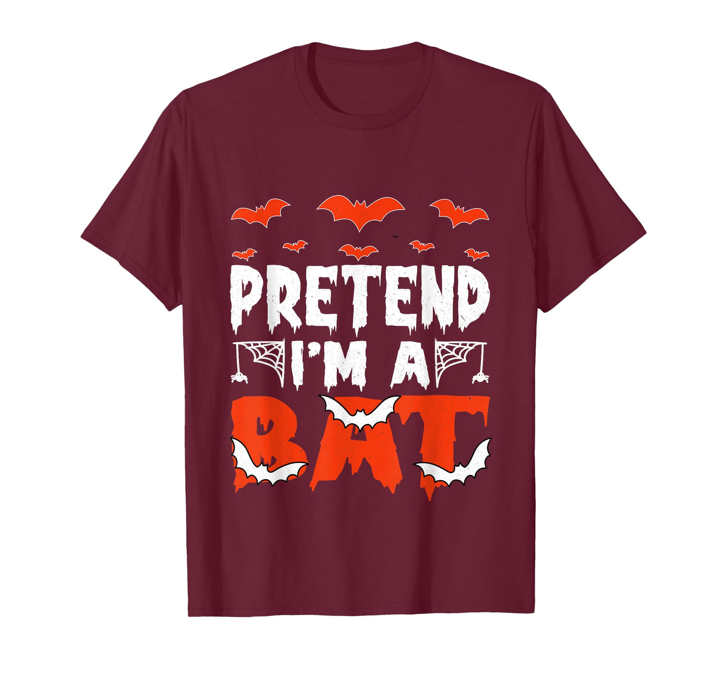 Pretend I'm a Bat Funny Skeleton Halloween Matching Couple T-Shirt