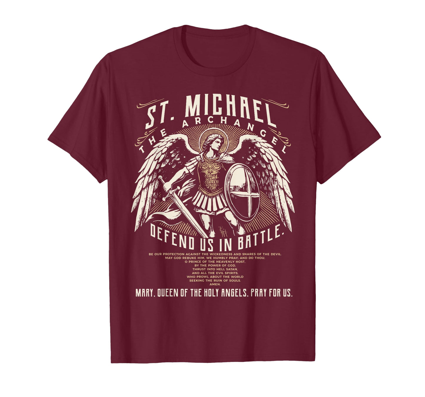 Saint Michael the Archangel Prayer Catholic Christian Pastor T-Shirt