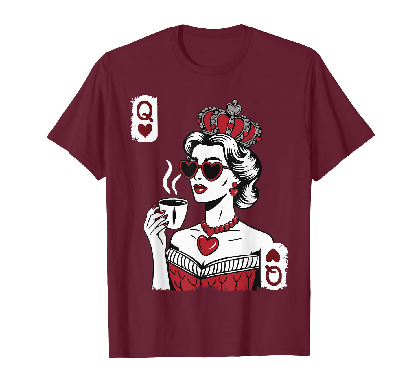 Queen of Hearts for Coffee Lovers T-Shirt