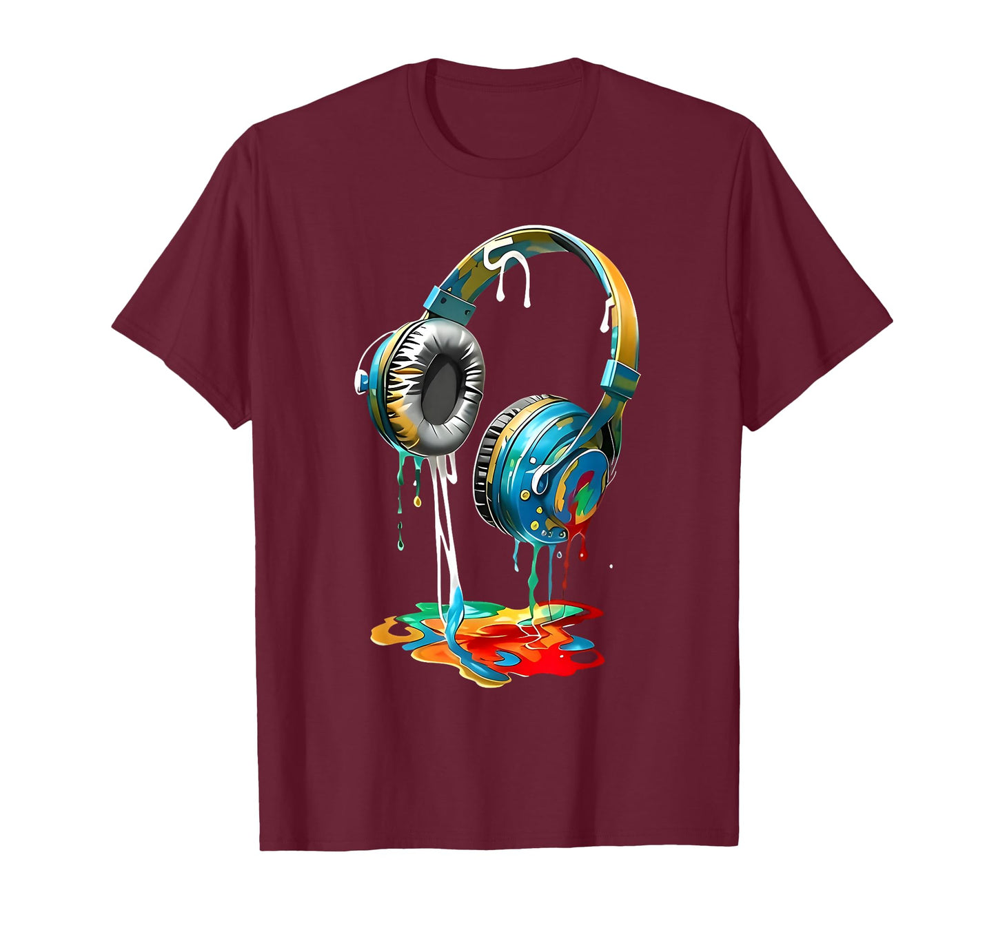 Colorful Headphones Music Lover Gifts Musican Music DJs Tee T-Shirt