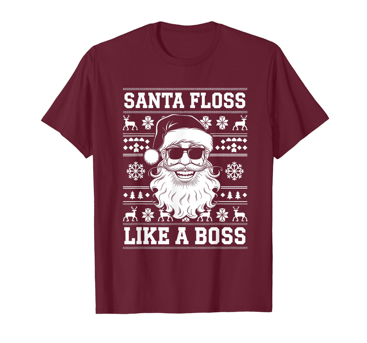Santa Floss Like Boss Funny Christmas Holiday T-Shirt