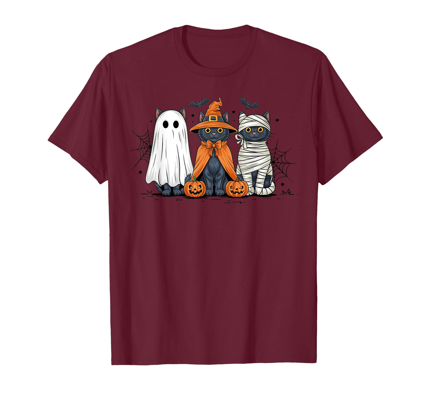 Black Cat Witch Scary Halloween T-Shirt