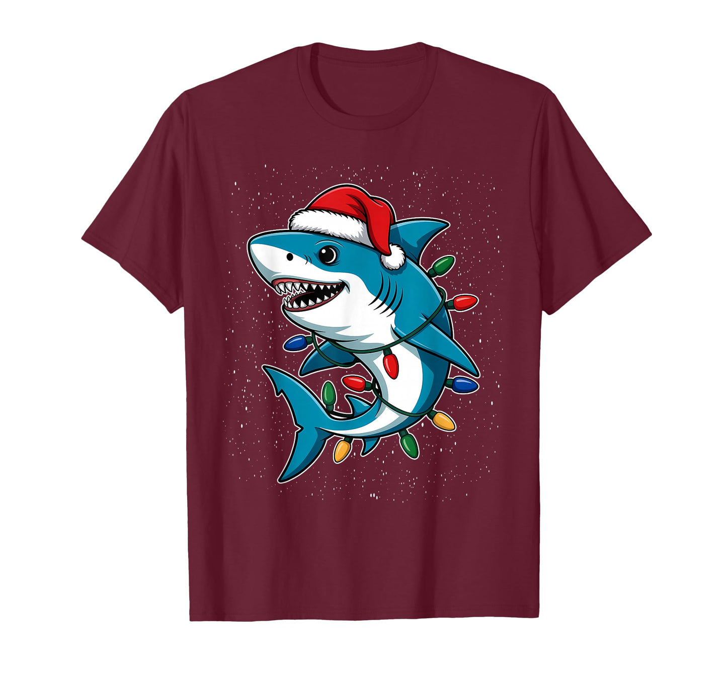 Shark Christmas Santa Lovers Tree T-Shirt