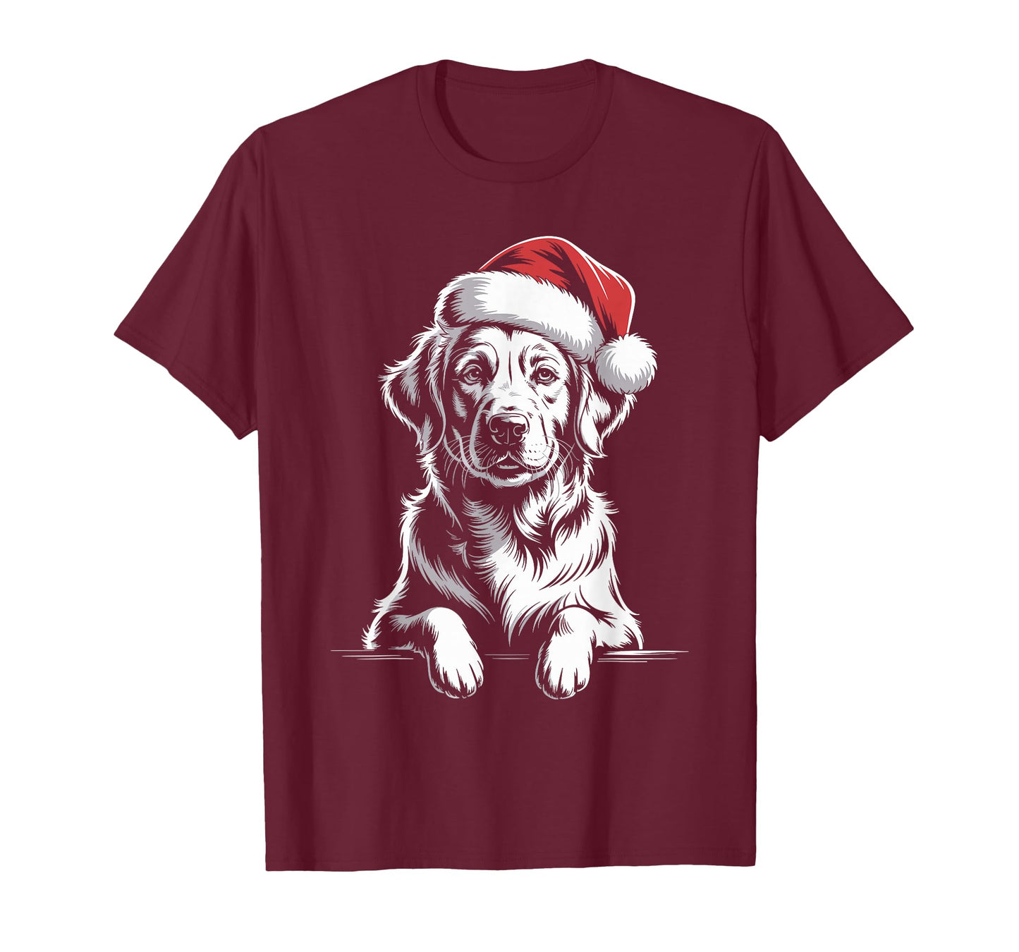 Golden Retriever Dog Santa Hat Christmas Pajama Men Women T-Shirt