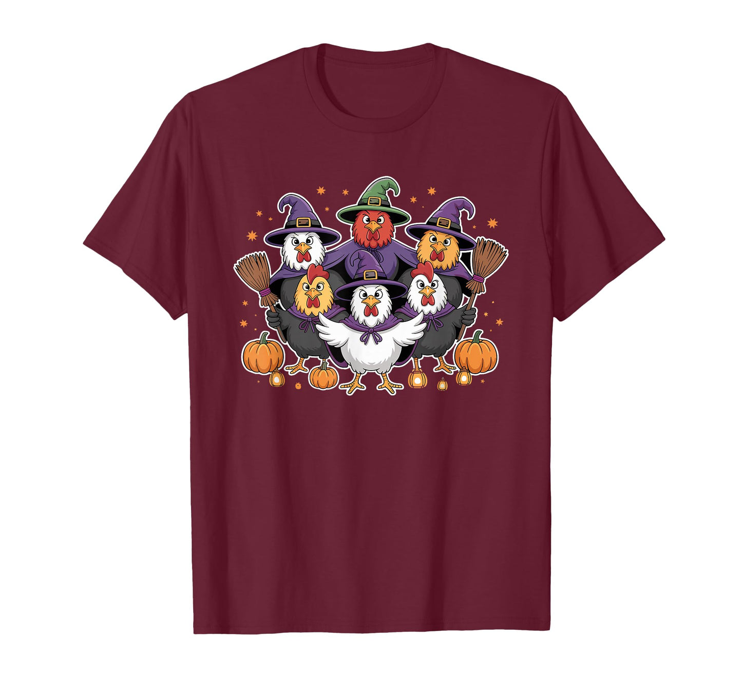 Witchy Chicken Squad Halloween Moon T-Shirt