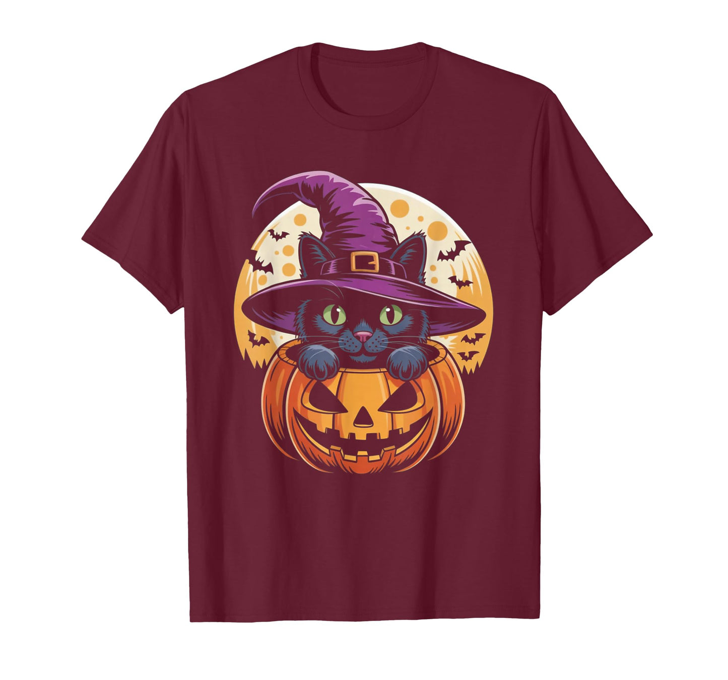 Cat Halloween Pumpkin Black Cat Scarry Spooky Gifts Kids T-Shirt