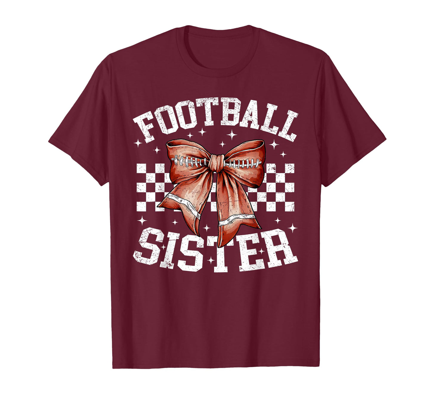 Coquette Bow American Football Sister Thanksgiving Autumn T-Shirt