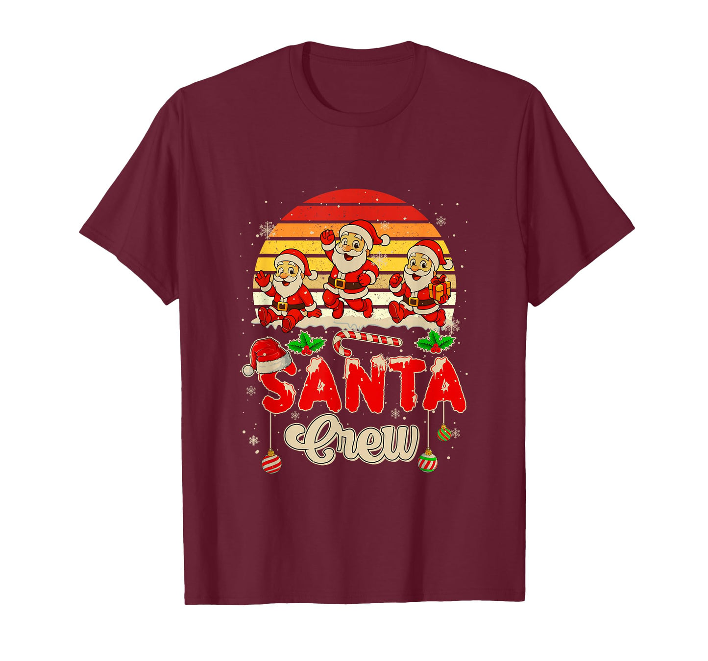 Vintage Santa Crew Three Santa Christmas Snow Lover Kids T-Shirt