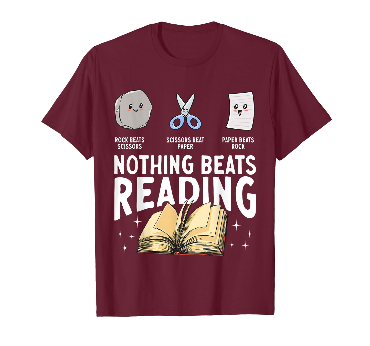 Rock Paper Scissors Nothing Beats Reading T-Shirt
