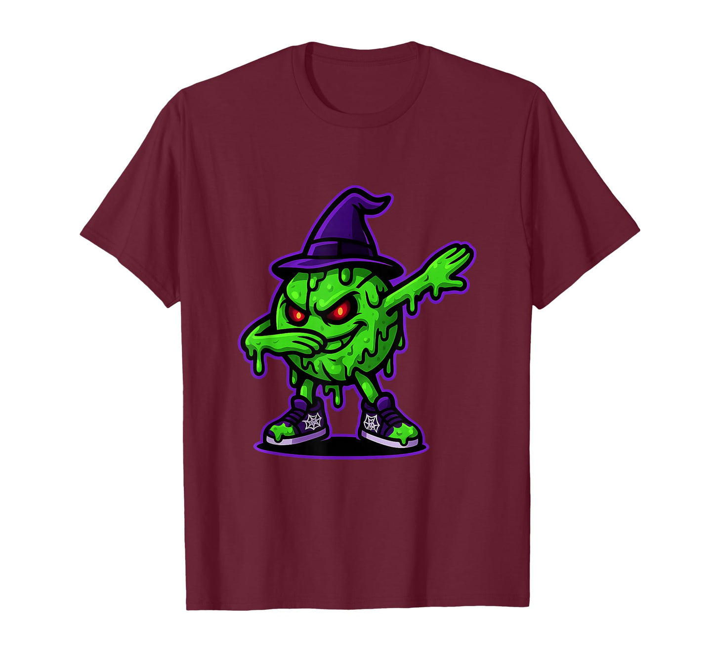 Slime Monster Halloween Dabbing Drip Basketball Witch Hat T-Shirt