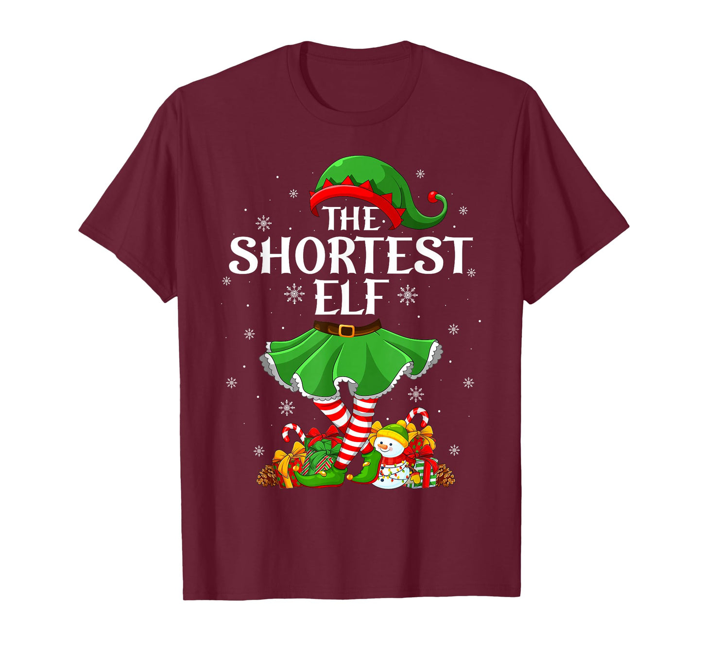 Shortest Elf Christmas Family Elf Squad Xmas Girls Women T-Shirt