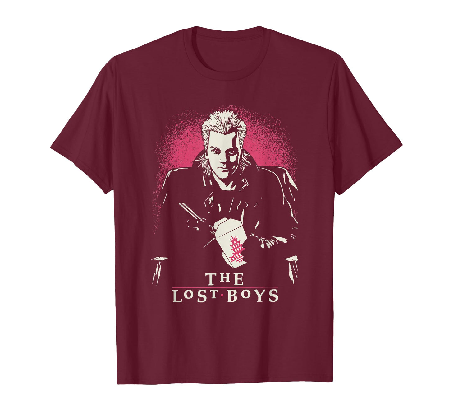 The Lost Boys Front Back Never Grow Old Pink Horror Movie T-Shirt