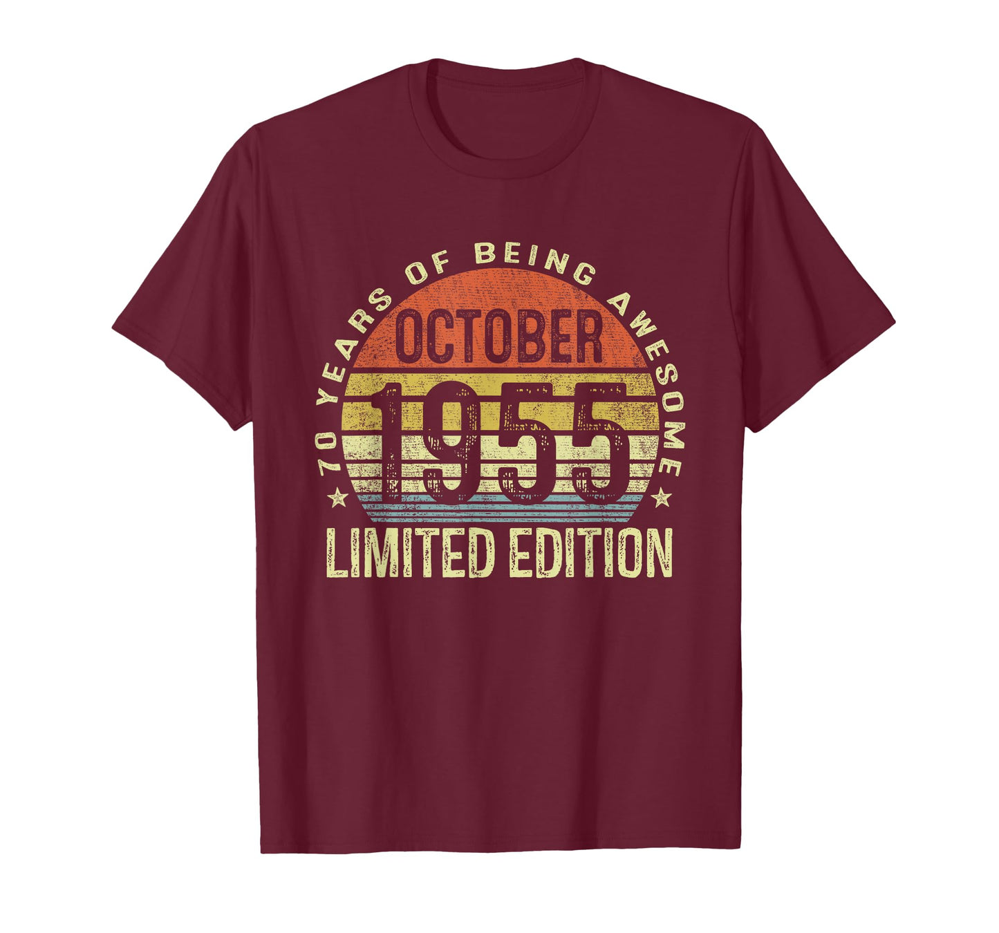 October 1955 70th Birthday Gifts for Men Women 70 Year Old T-Shirt