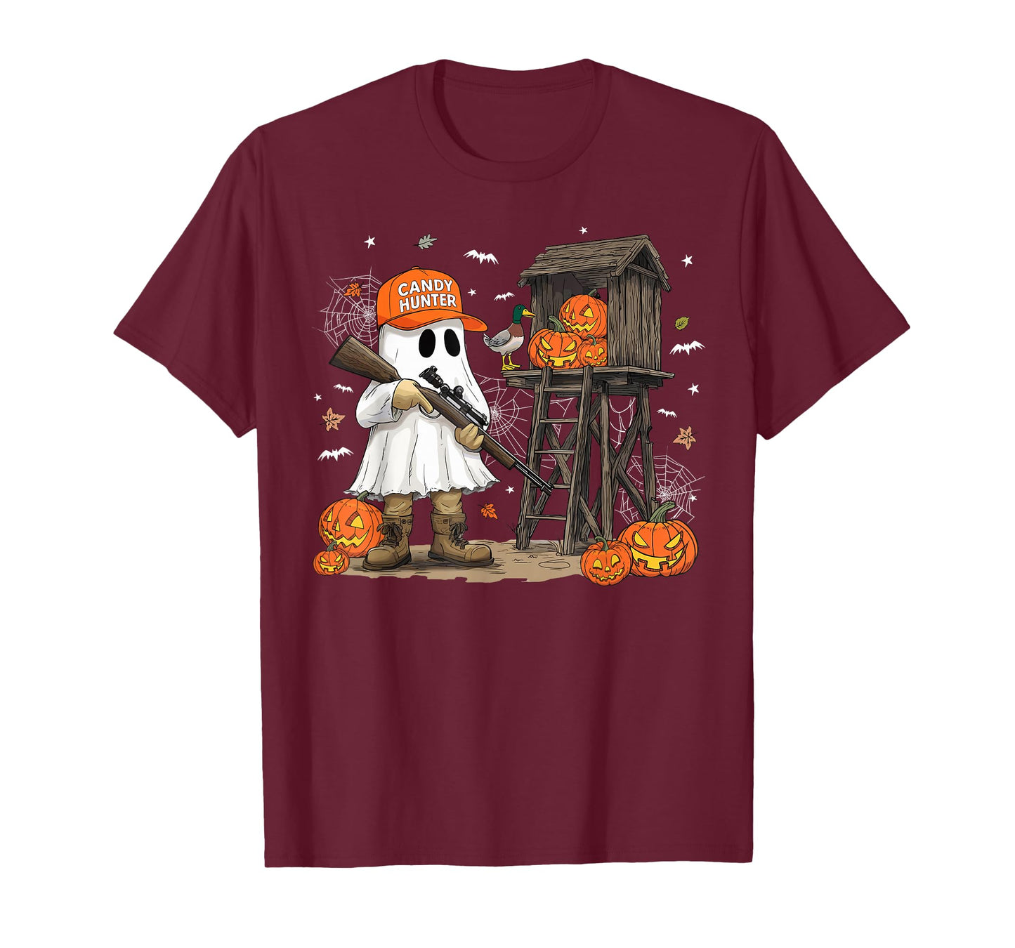Candy Hunter Camo Ghost Funny Halloween Hunting Season Boys T-Shirt