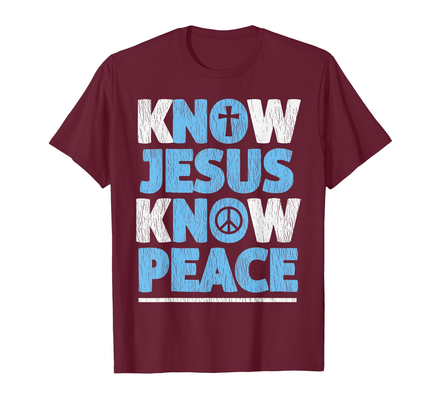Vintage Know Jesus Know Peace Bible Verse Christian Pajama T-Shirt