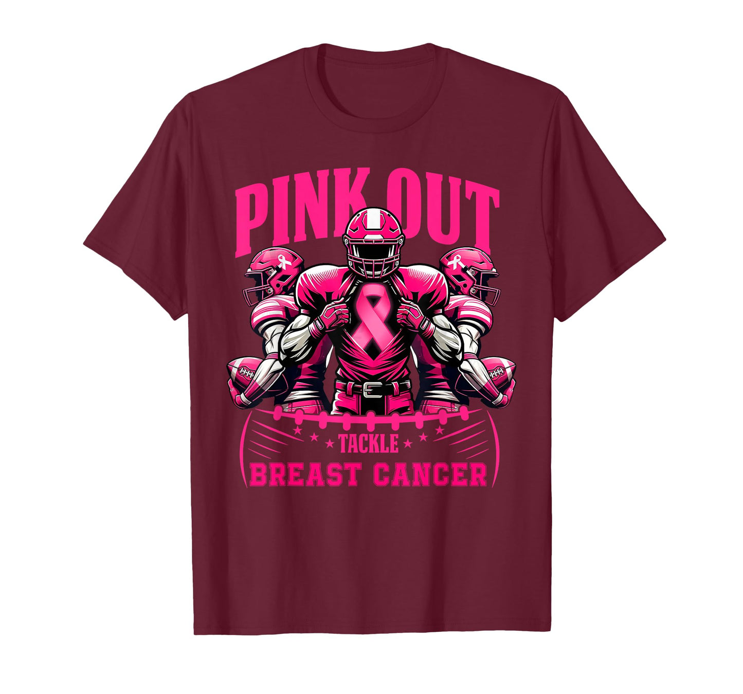 Pink Out Football Game Tackle Breast Cancer Spirit Week T-Shirt