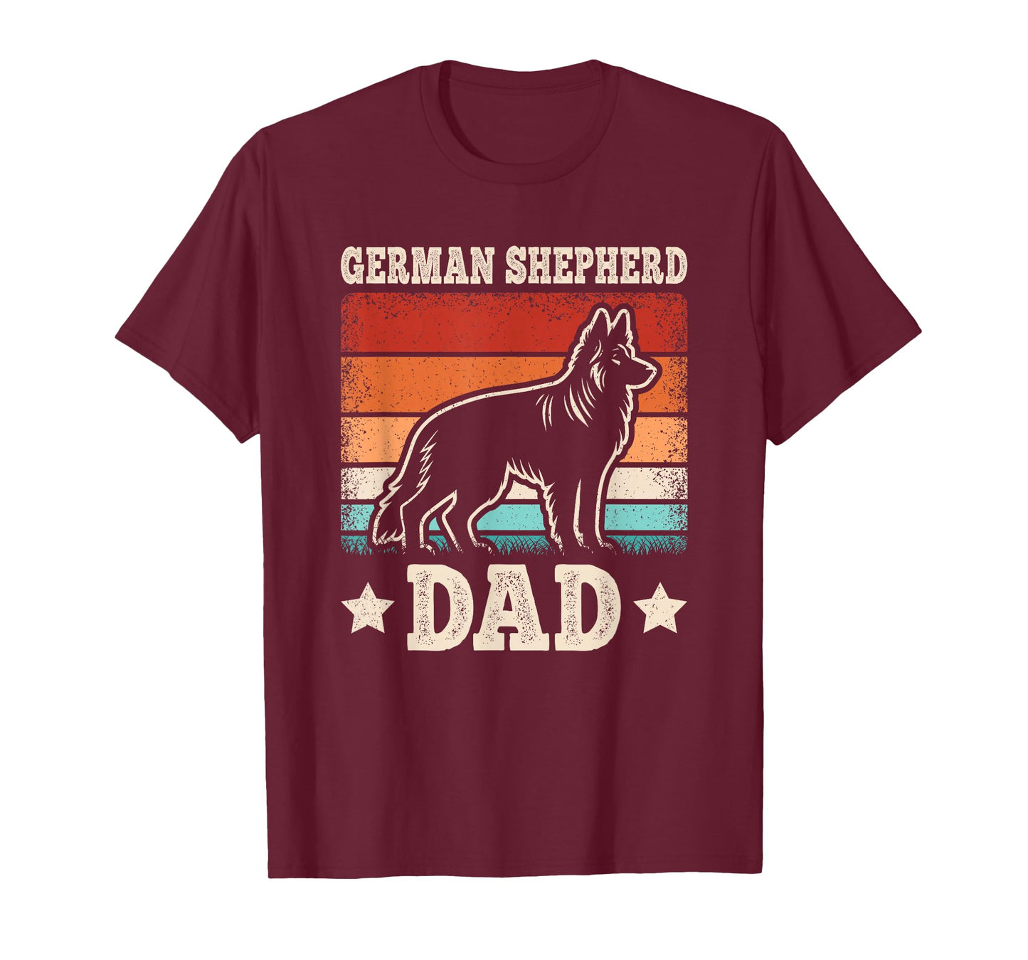 German Shepherd Dad Retro German Shepherd Lover Daddy Men T-Shirt