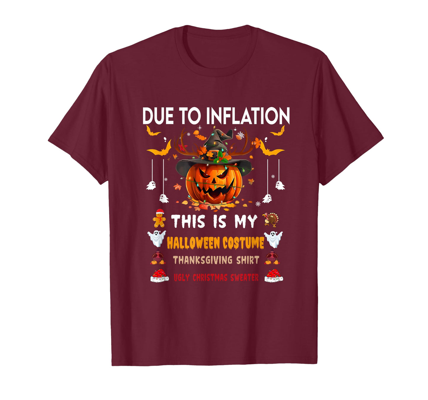 Due To Inflation This Is My Funny Pumpkins Halloween Costume T-Shirt
