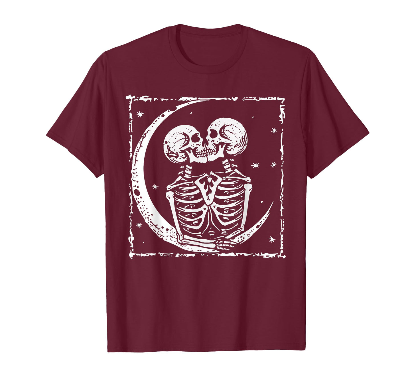 Moon Skeleton Couple Kiss Cute Halloween Costume Women Men T-Shirt