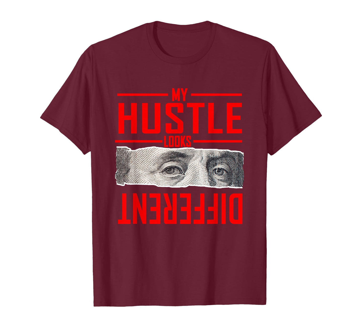 Red My Hustle Look Different Red Graphic T-Shirt