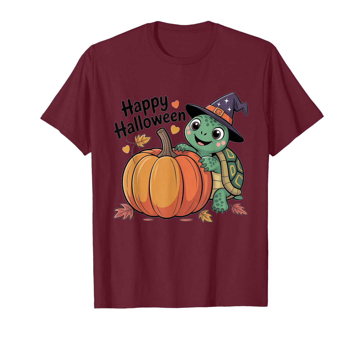 Cute Turtle Halloween with a Funny Witch hat Pumkin Costume T-Shirt