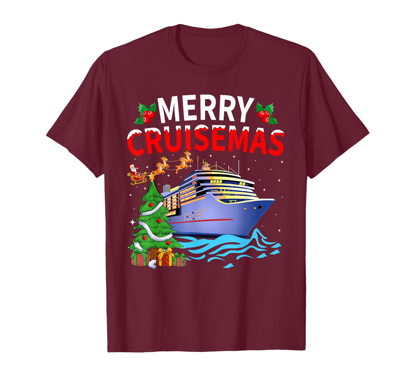 Cruise Ship Merry Christmas Family Cruising Vacation Xmas T-Shirt