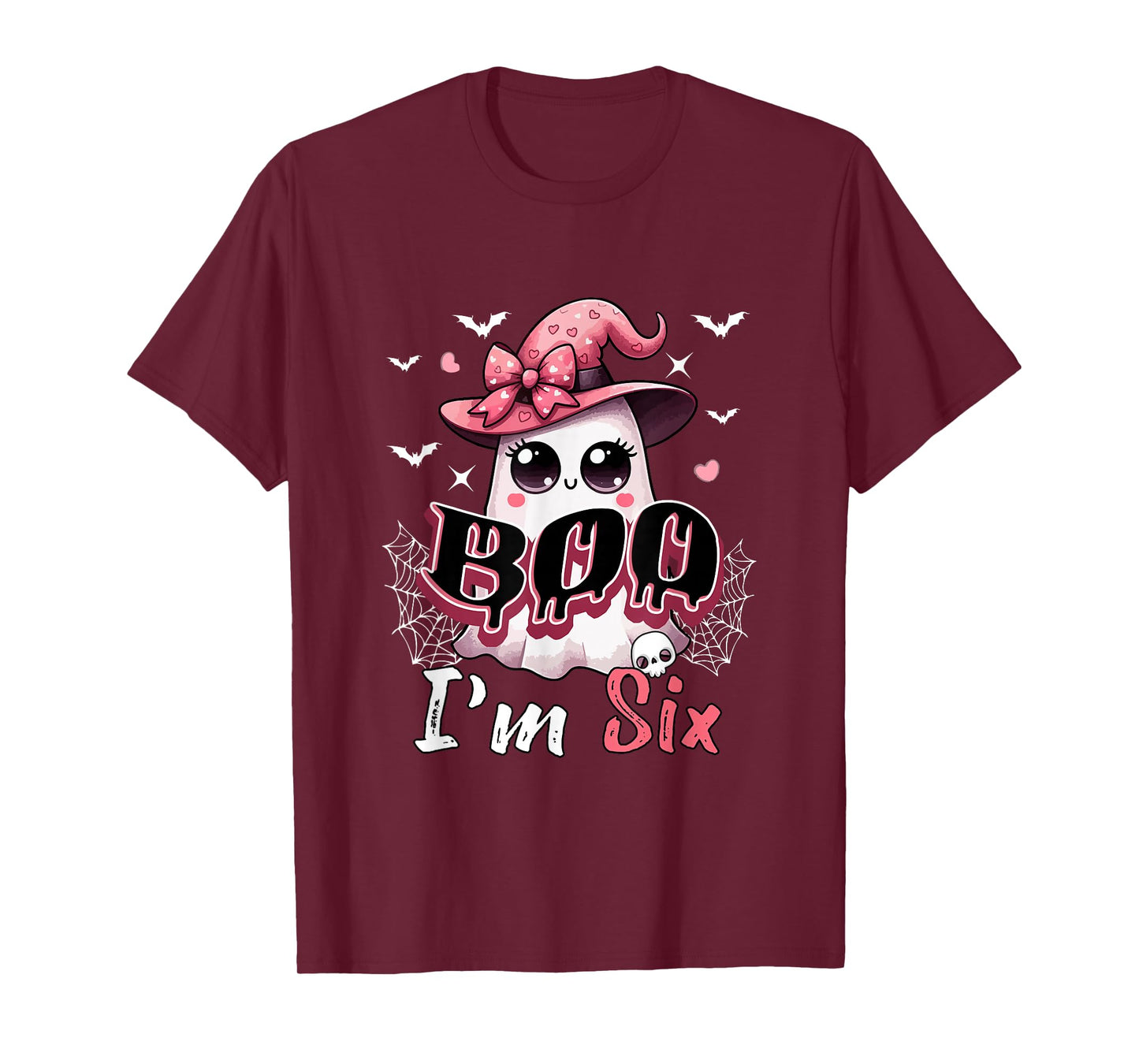 Boo I'm Six Halloween 6th Birthday Boo As Witch Lover Kids T-Shirt