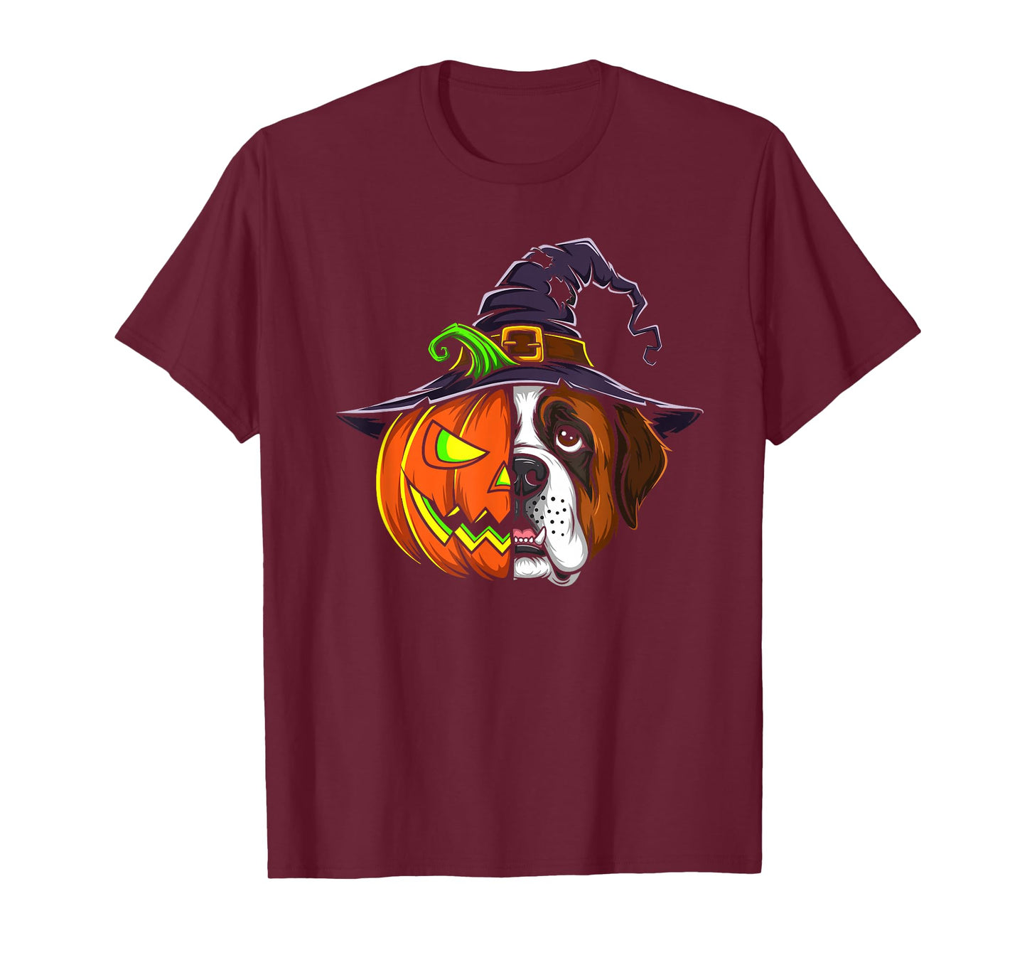 Saint Bernard Pumpkin Jack O Lantern Halloween Mens Womens T-Shirt