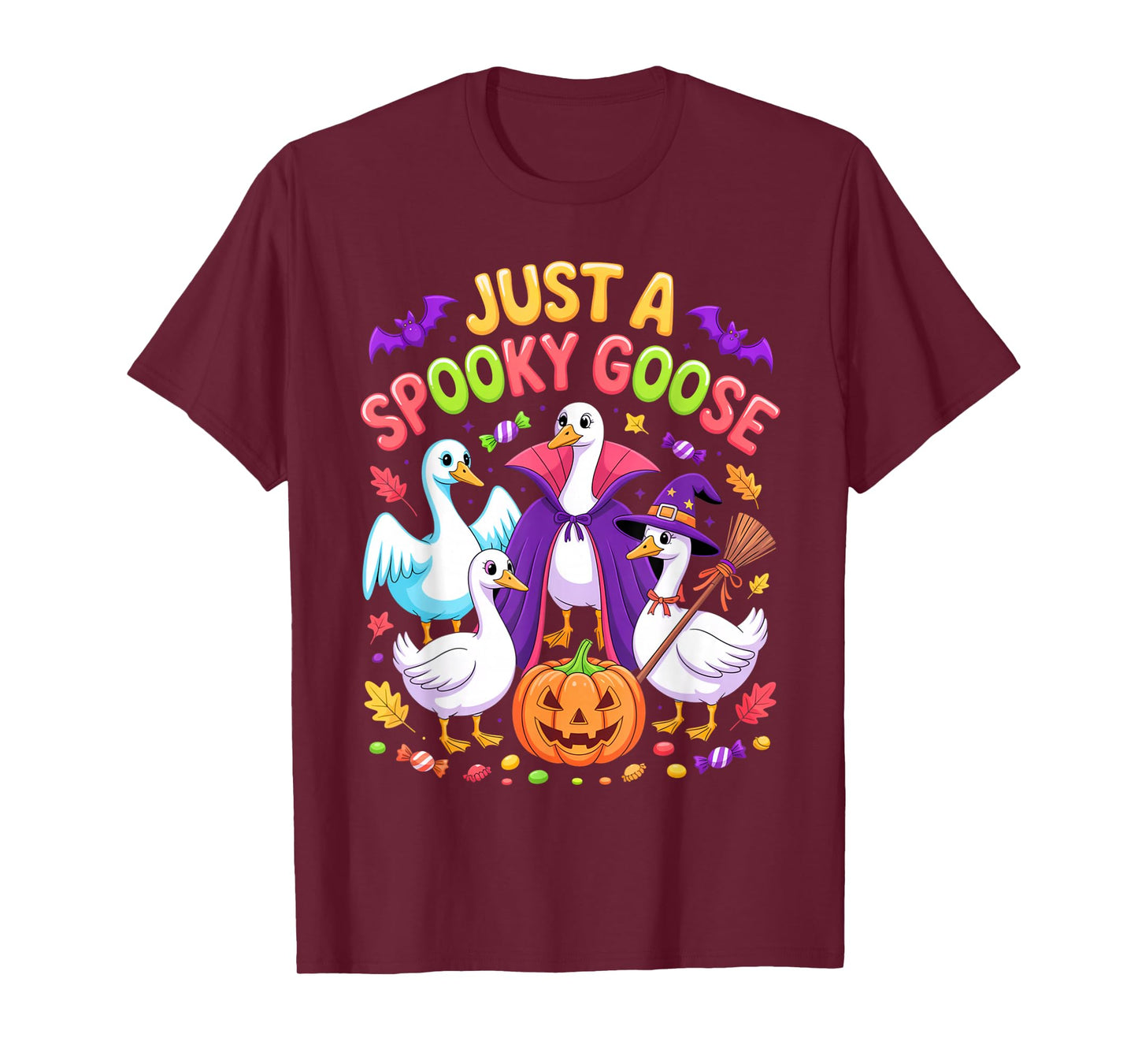 Just A Spooky Goose Family Halloween Outfit with Funny Geese T-Shirt