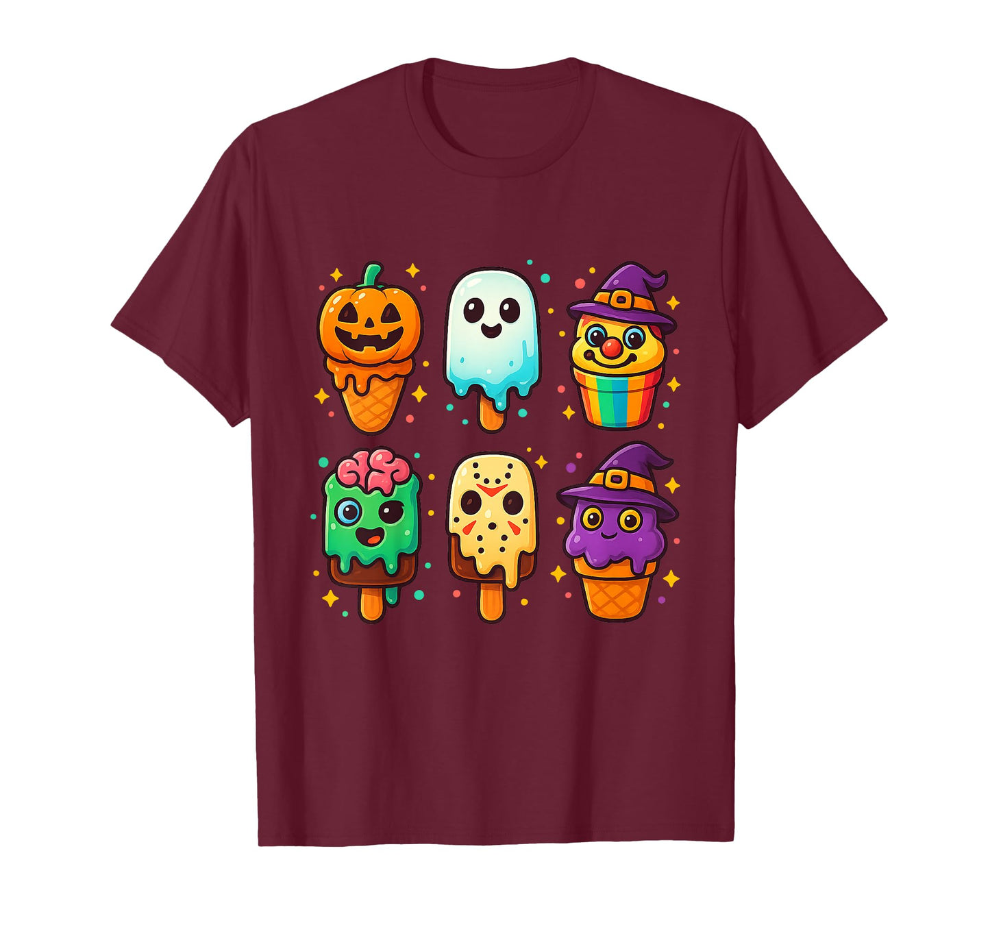 Funny Horror Ice Cream Pops Summerween Halloween Candy Kids T-Shirt