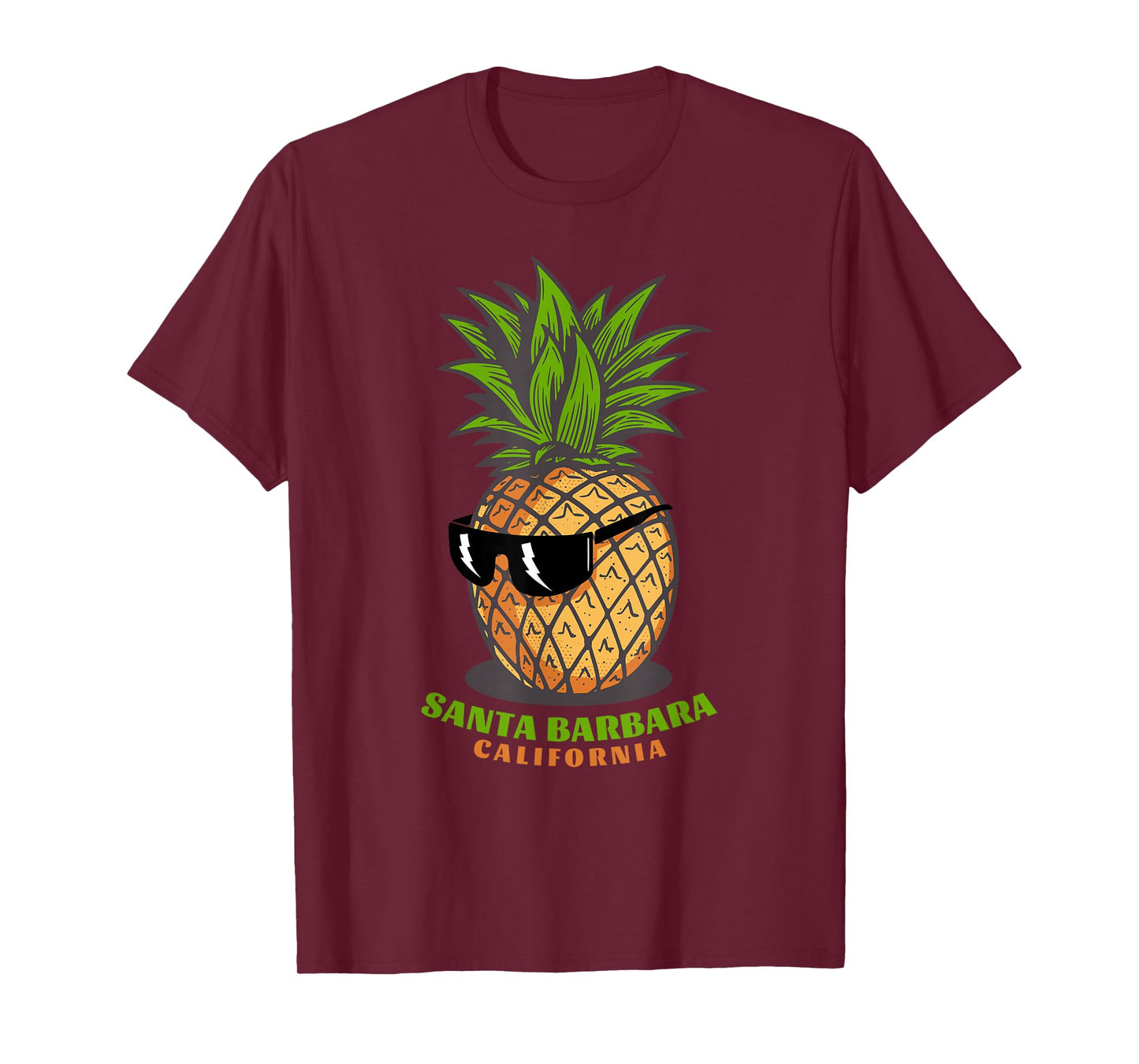 Santa Barbara California CA Pineapple Sunglasses Vacation T-Shirt