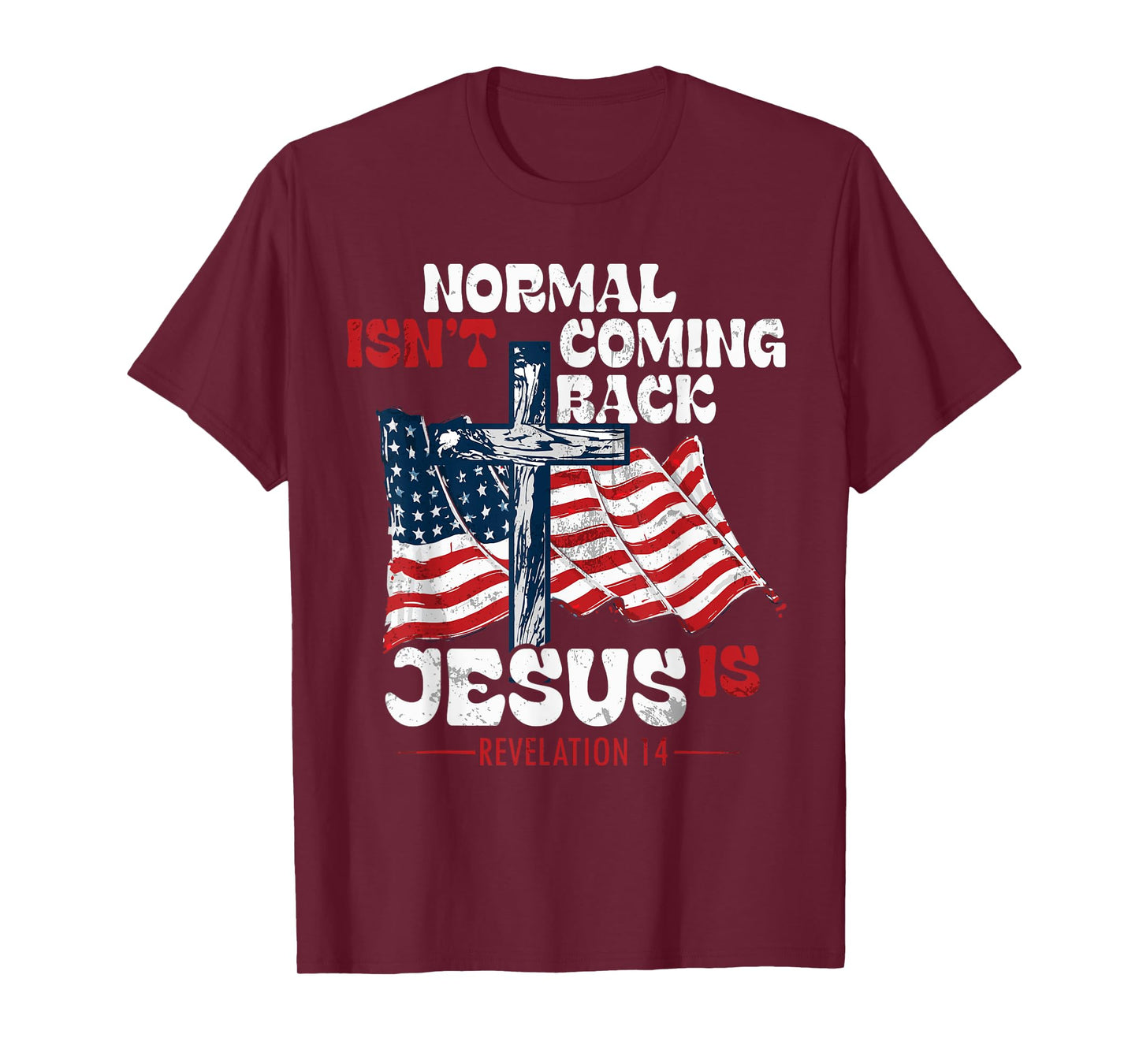 Modern Tees Plus Normal Is not Coming Back Jesus Is Jesus Is Coming Back T-Shirt, Small