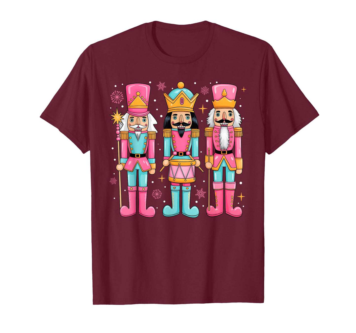 Merry Christmas Pink Nutcracker Women Kids Girl Ballet Dance T-Shirt