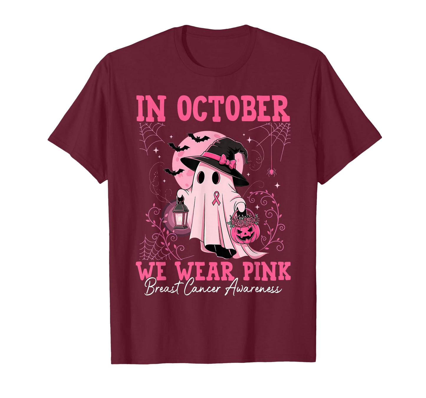 Breast Cancer Awareness Pumpkin We Wear Pink in October Girl T-Shirt