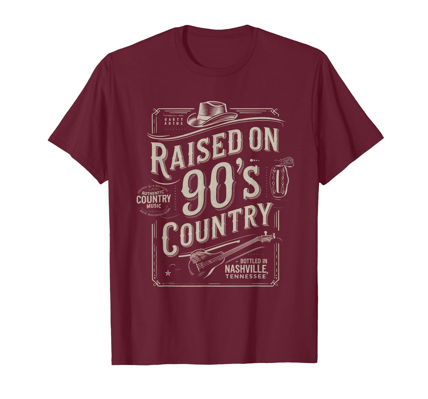 Raised on 90s Country Shirt Womens Music Cowgirl Cowboy T-Shirt