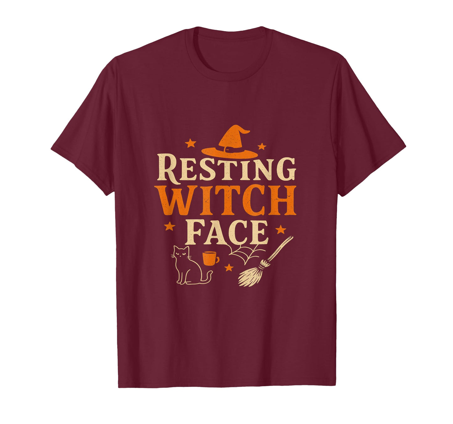 Resting Witch Face Funny Halloween Lettering T-Shirt