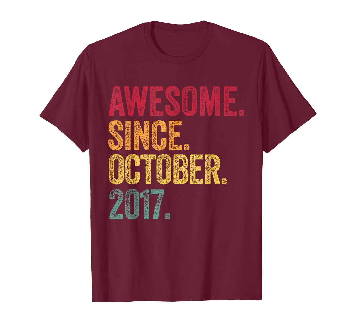 October - Awesome Since 2017-8th Birthday 8 Years Old T-Shirt