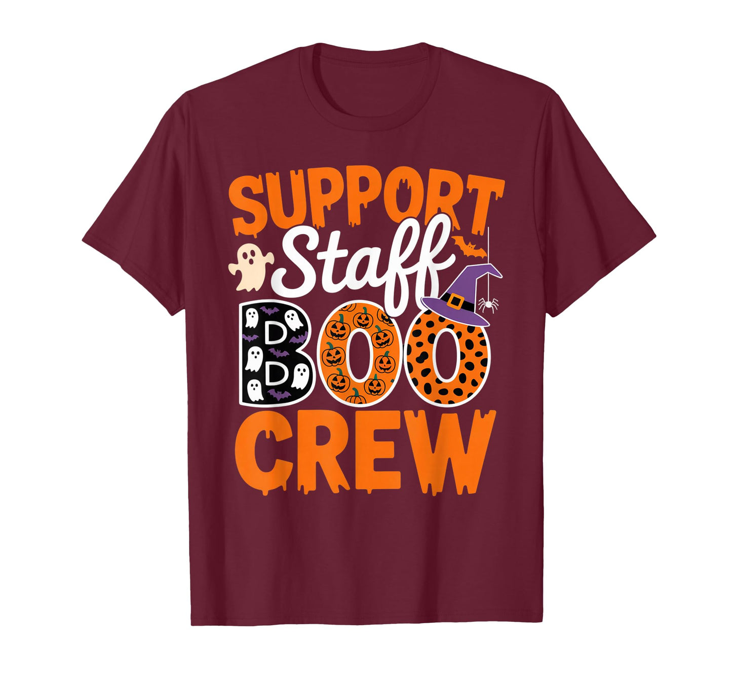 Support Staff Boo Crew Halloween Matching Spooky Outfit T-Shirt