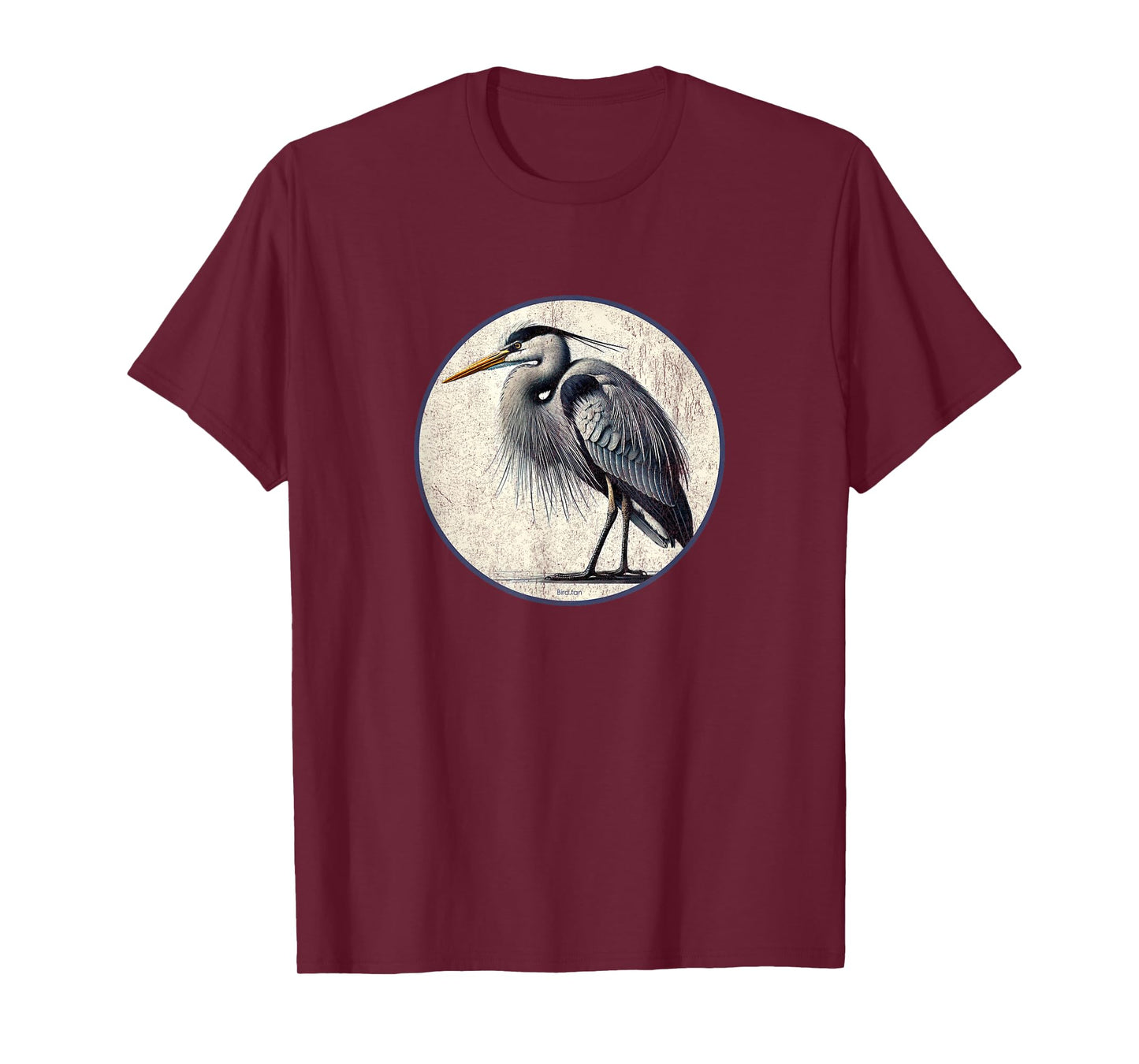 Colorful Retro Great Blue Heron Bird Design T-Shirt